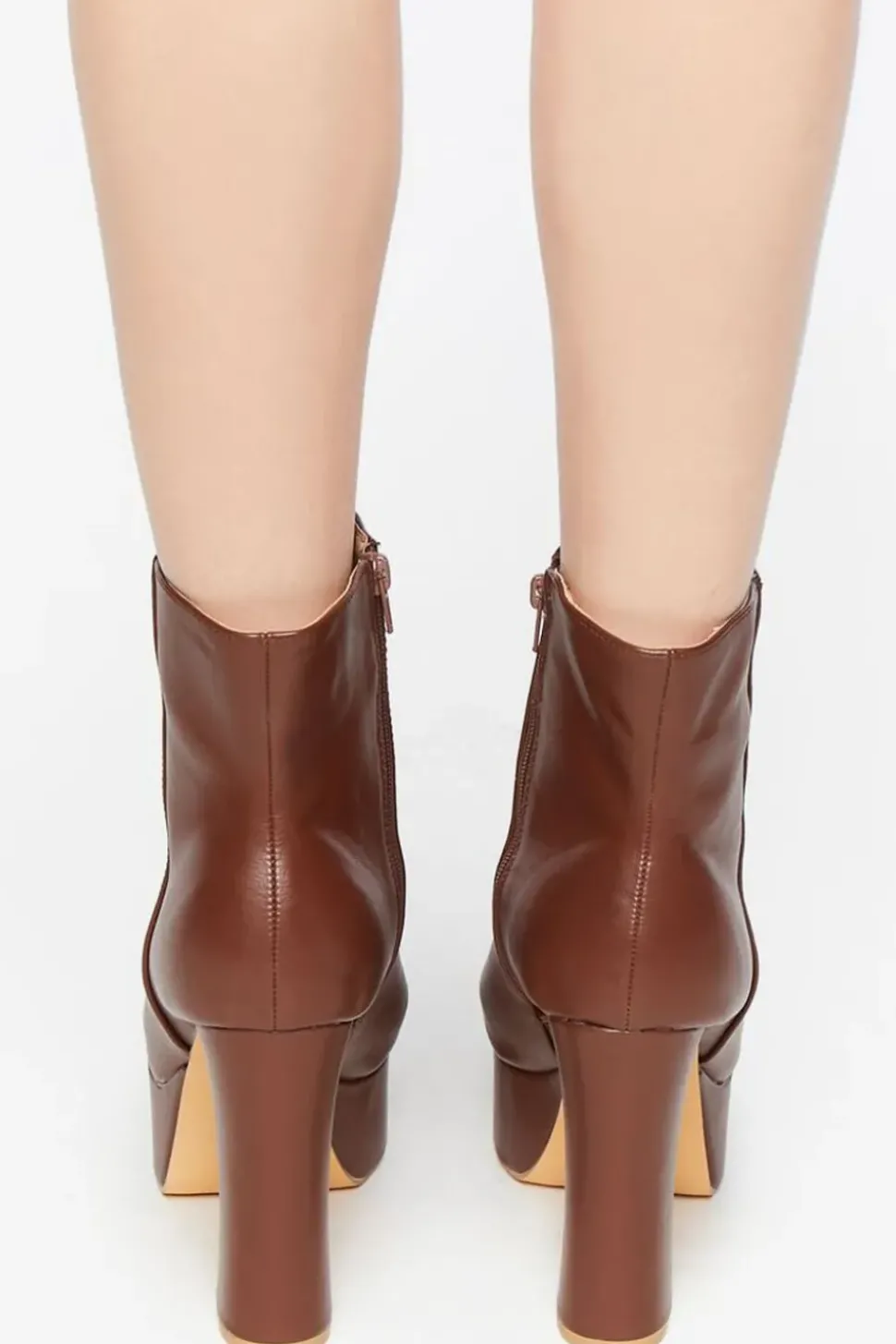 Faux Leather Platform Booties
