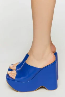 Faux Leather Platform Wedges