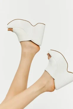 Faux Leather Platform Wedges