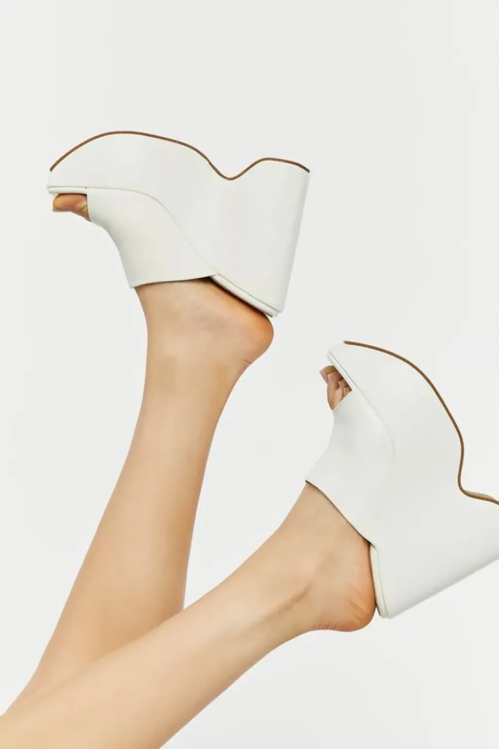 Faux Leather Platform Wedges