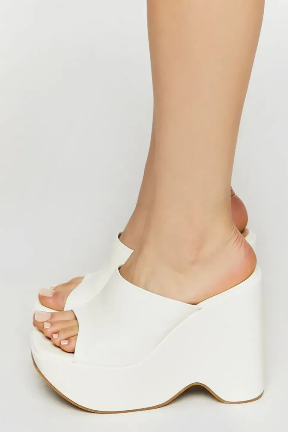 Faux Leather Platform Wedges