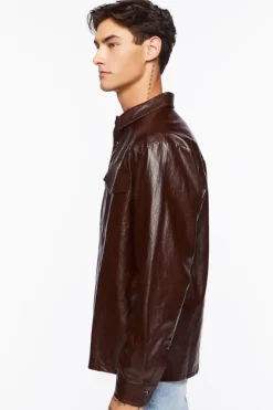 Faux Leather Pocket Shirt