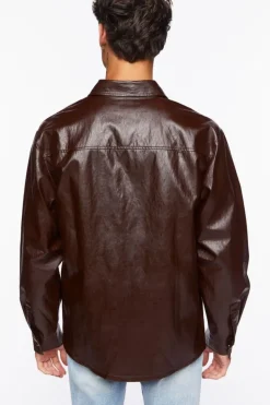 Faux Leather Pocket Shirt