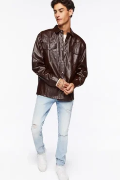 Faux Leather Pocket Shirt