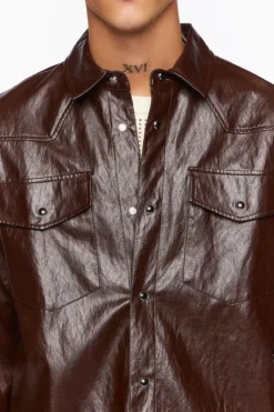 Faux Leather Pocket Shirt