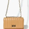 Faux Leather Quilted Chain Crossbody Bag