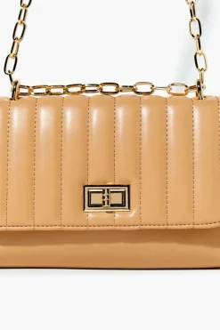 Faux Leather Quilted Chain Crossbody Bag