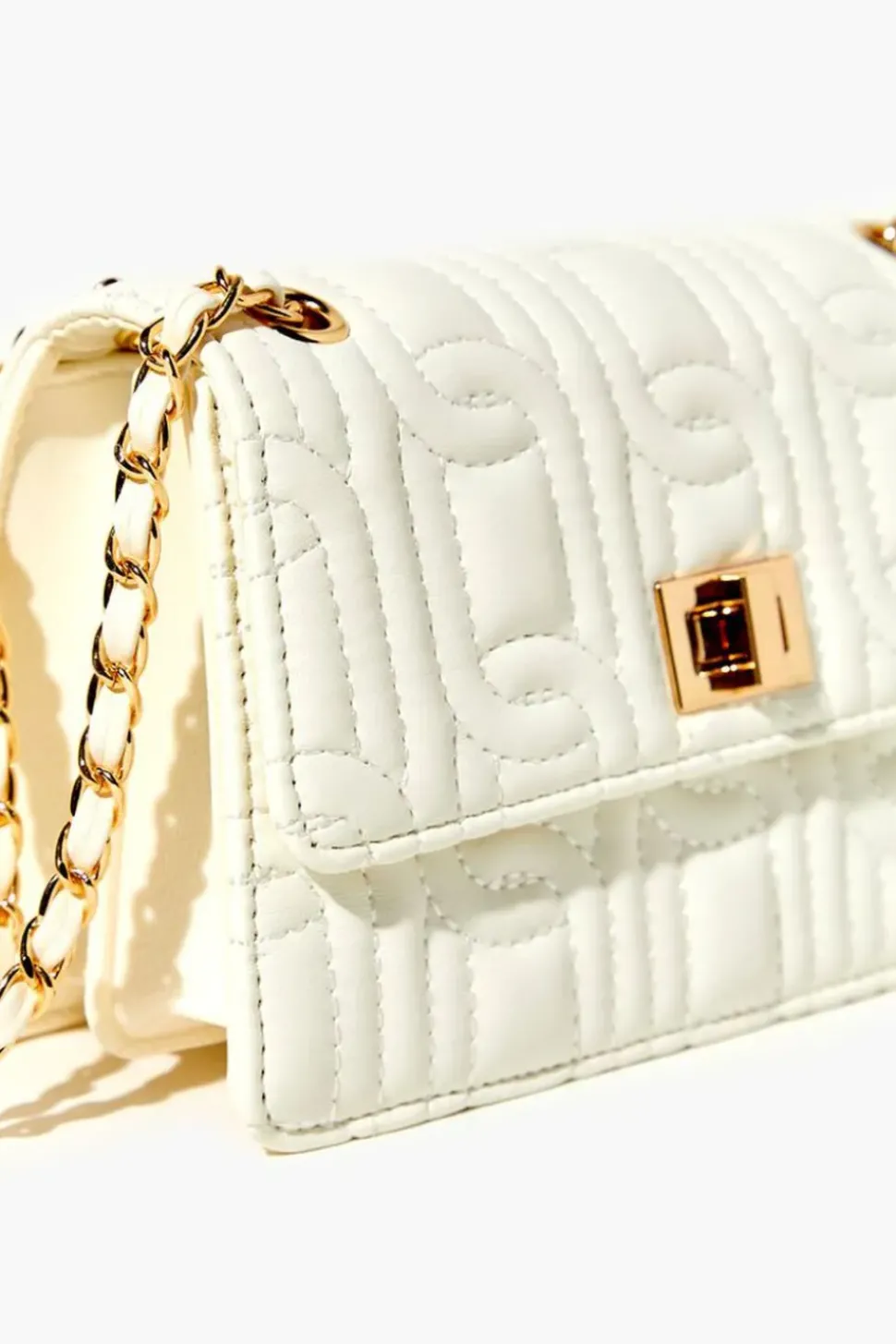 Faux Leather Quilted Crossbody Bag