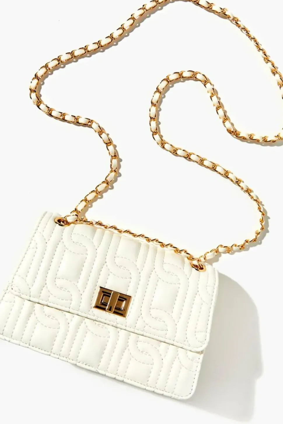 Faux Leather Quilted Crossbody Bag