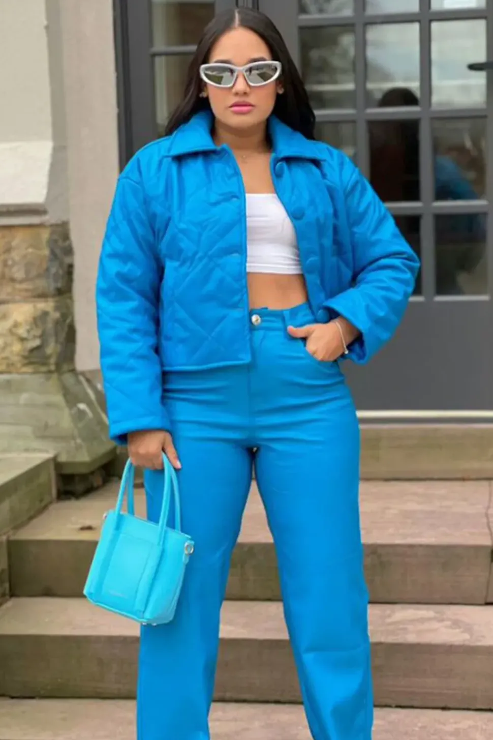 Faux Leather Quilted Jacket