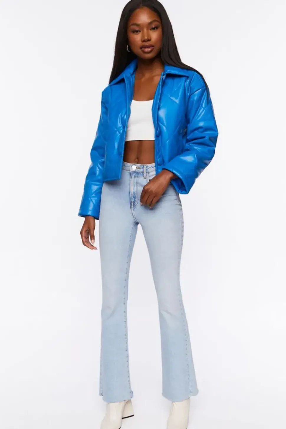 Faux Leather Quilted Jacket