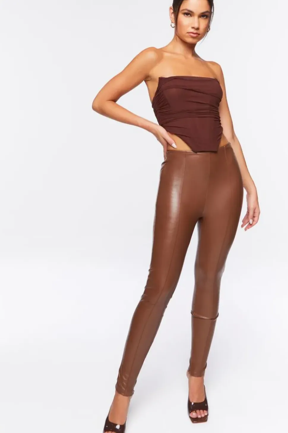 Faux Leather Skinny Ankle Pants