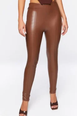 Faux Leather Skinny Ankle Pants
