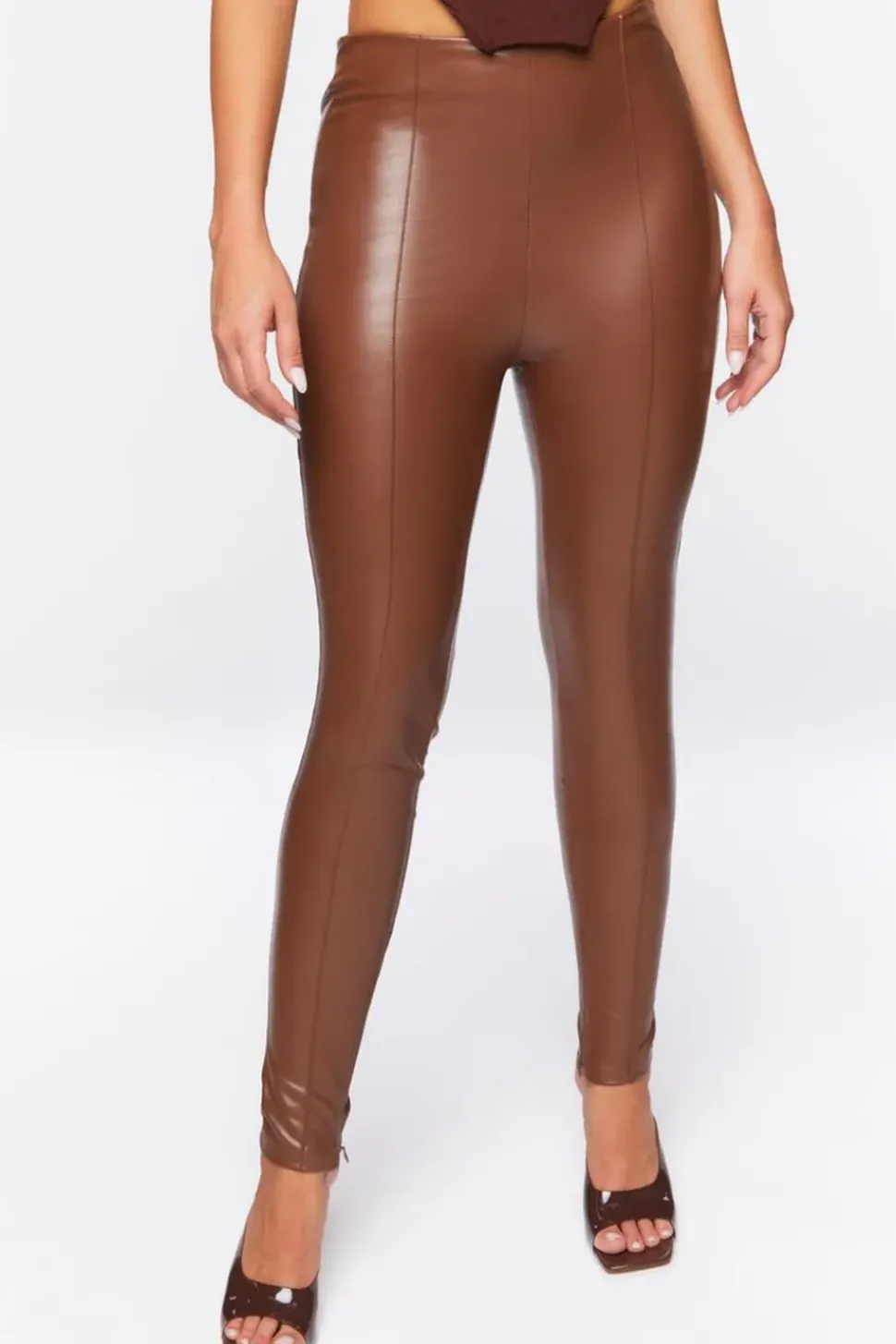 Faux Leather Skinny Ankle Pants