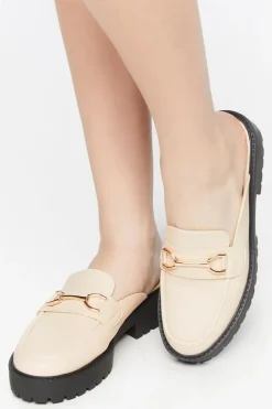 Faux Leather Slip-On Lug-Sole Oxfords