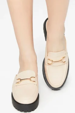 Faux Leather Slip-On Lug-Sole Oxfords