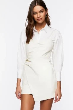 Faux Leather Sweetheart Mini Dress