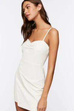 Faux Leather Sweetheart Mini Dress