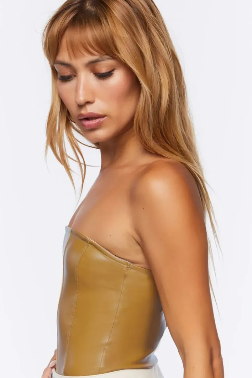 Faux Leather Tube Bodysuit