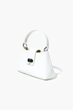 Faux Leather Twist-Lock Crossbody Bag
