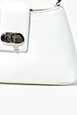 Faux Leather Twist-Lock Crossbody Bag