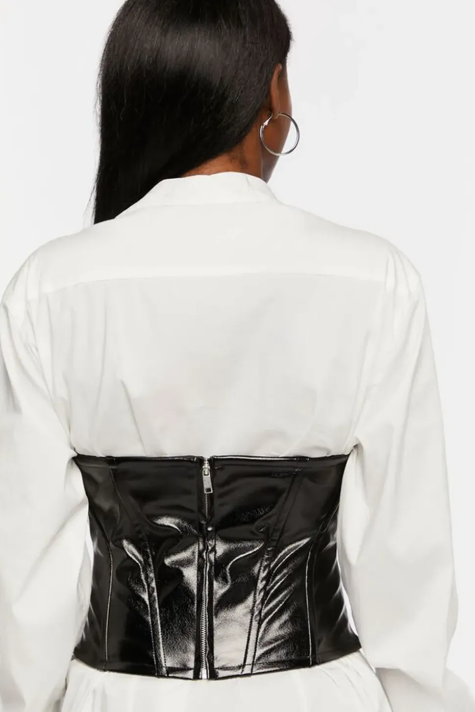 Faux Leather Underbust Corset Top
