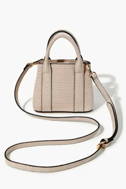 Faux Patent Croc Leather Handbag