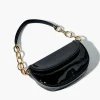 Faux Patent Leather Baguette Bag