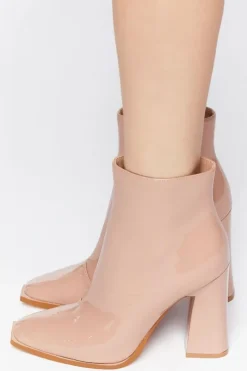 Faux Patent Leather Booties