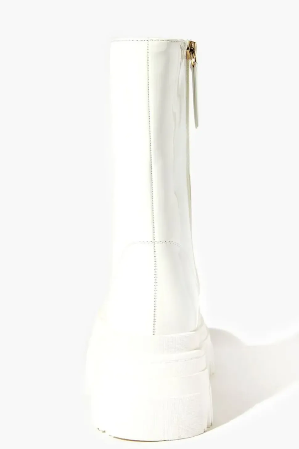 Faux Patent Leather Combat Boots
