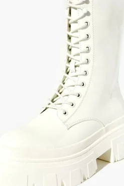 Faux Patent Leather Combat Boots