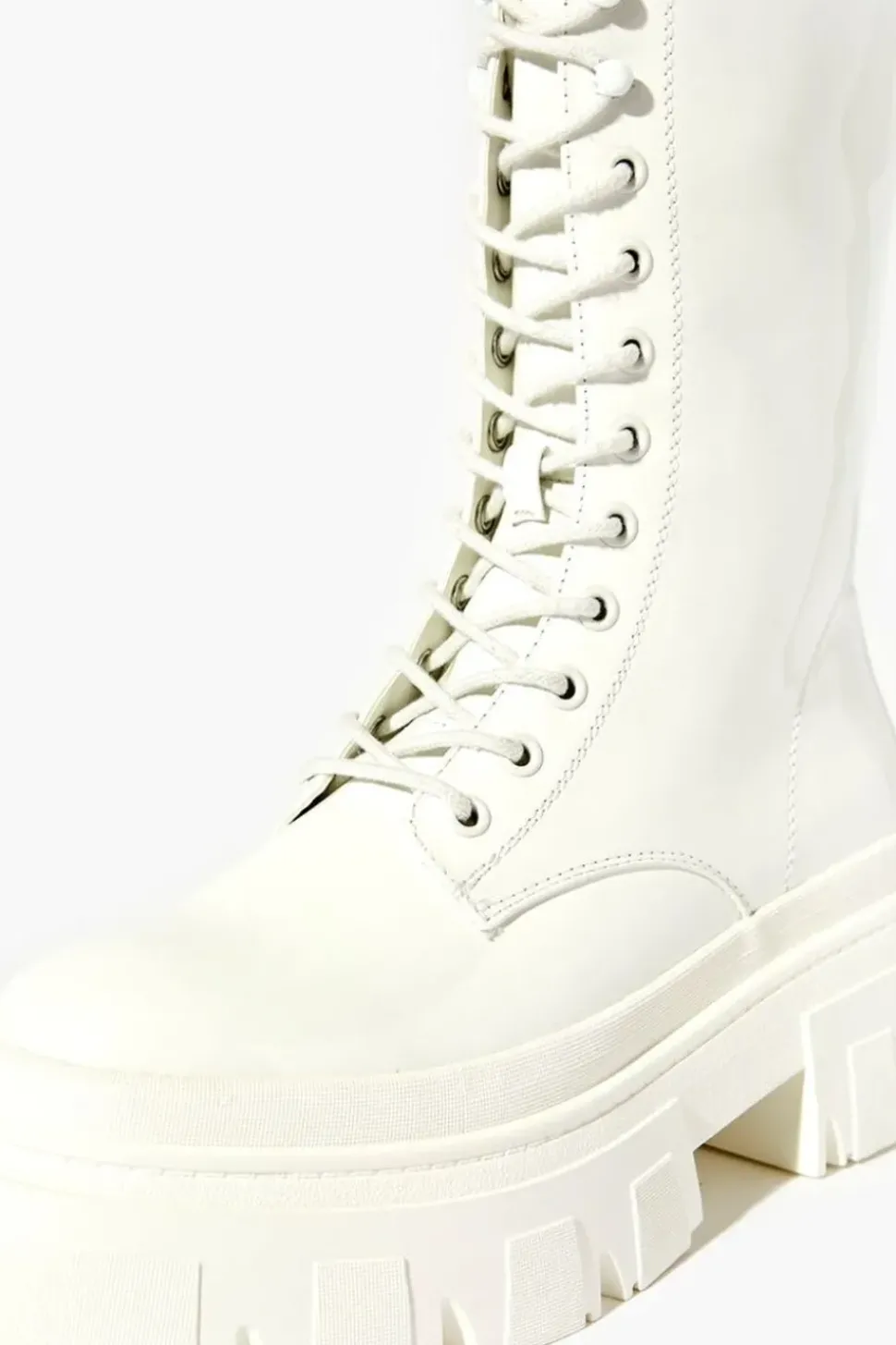 Faux Patent Leather Combat Boots
