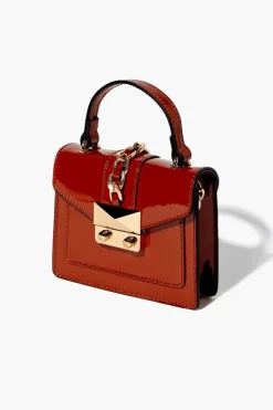 Faux Patent Leather Mini Crossbody Bag