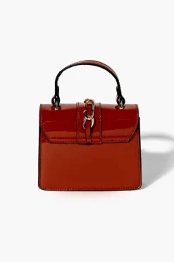Faux Patent Leather Mini Crossbody Bag