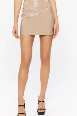 Faux Patent Leather Mini Skirt