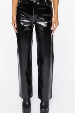 Faux Patent Leather Pants
