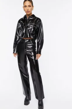 Faux Patent Leather Pants