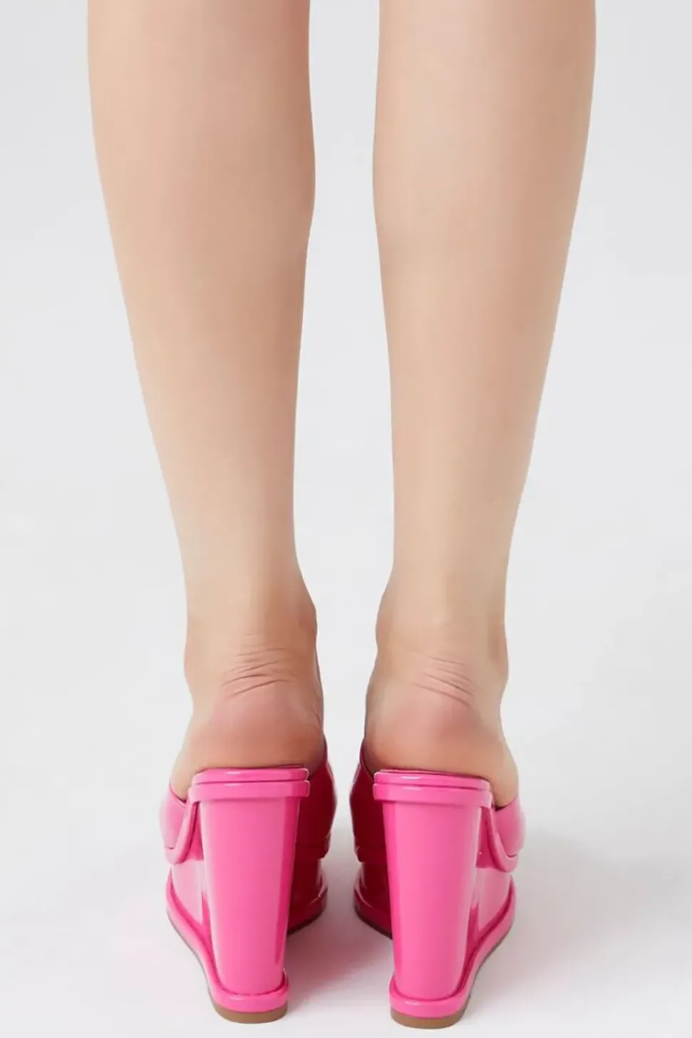 Faux Patent Leather Platform Wedges
