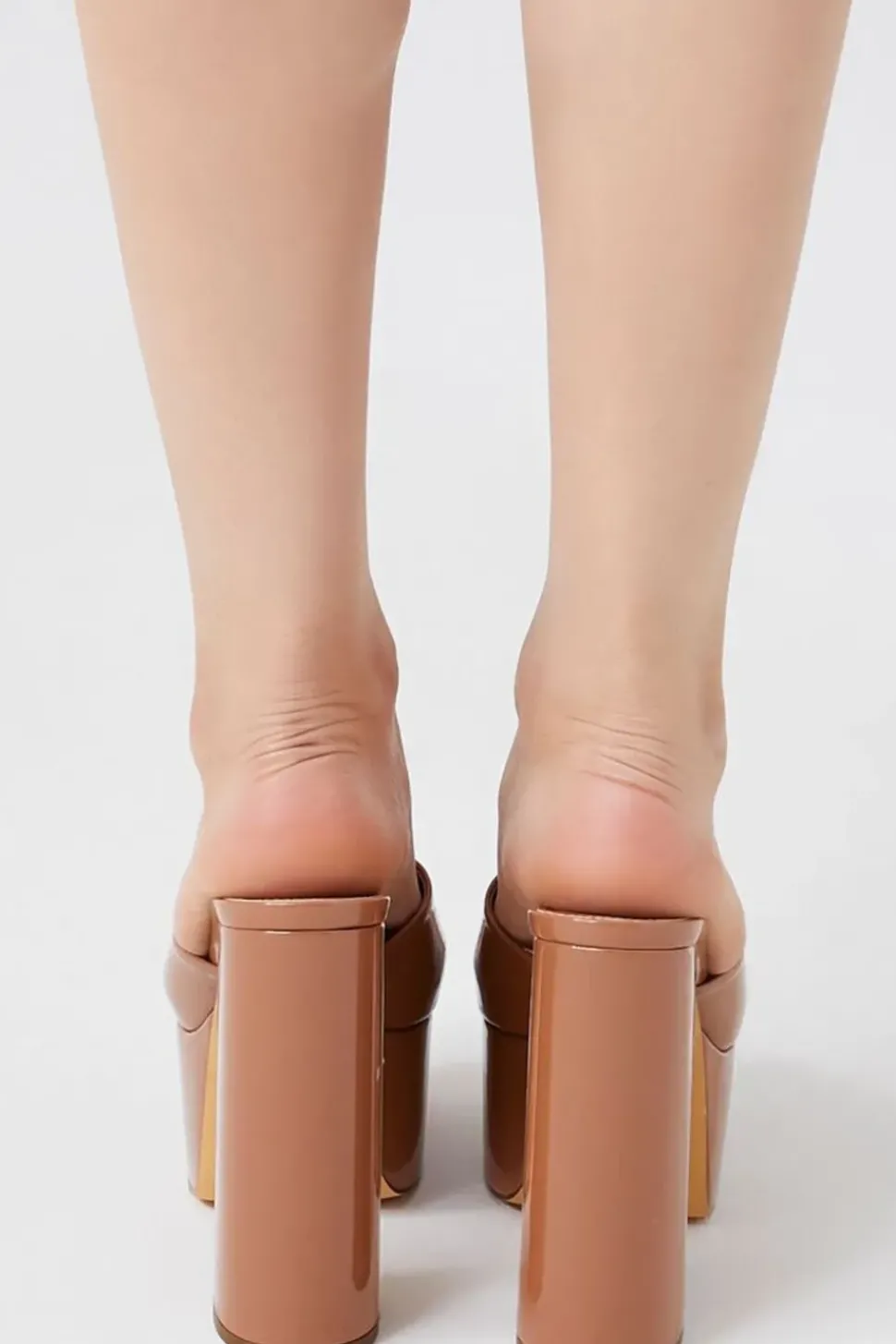 Faux Patent Leather Platform Heels