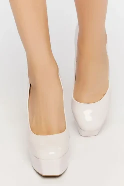 Faux Patent Leather Pumps
