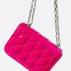 Faux Patent Leather Quilted Crossbody Bag