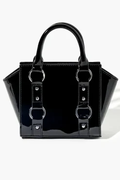 Faux Patent Leather Satchel