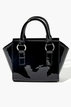 Faux Patent Leather Satchel