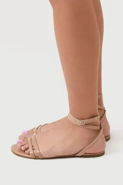 Faux Patent Leather Strappy Sandals