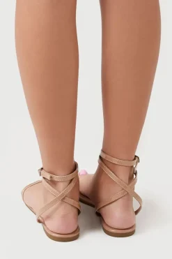 Faux Patent Leather Strappy Sandals