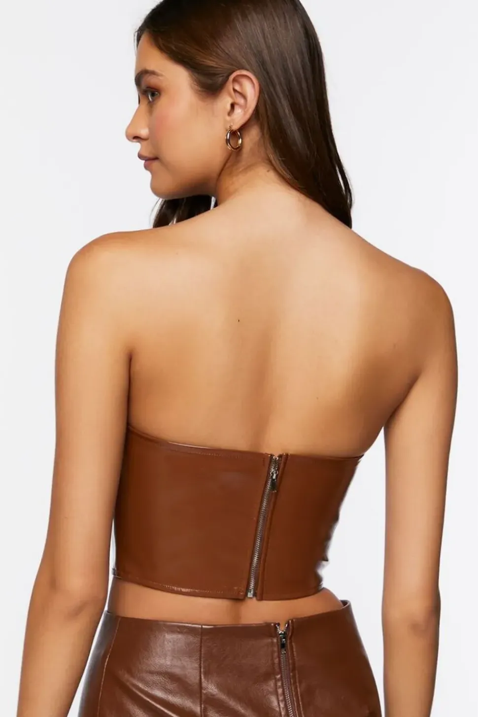 Faux Patent Leather Tube Top