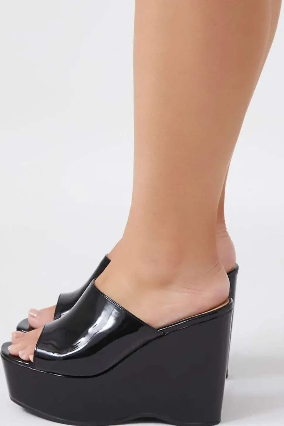 Faux Patent Leather Wedges (Wide)