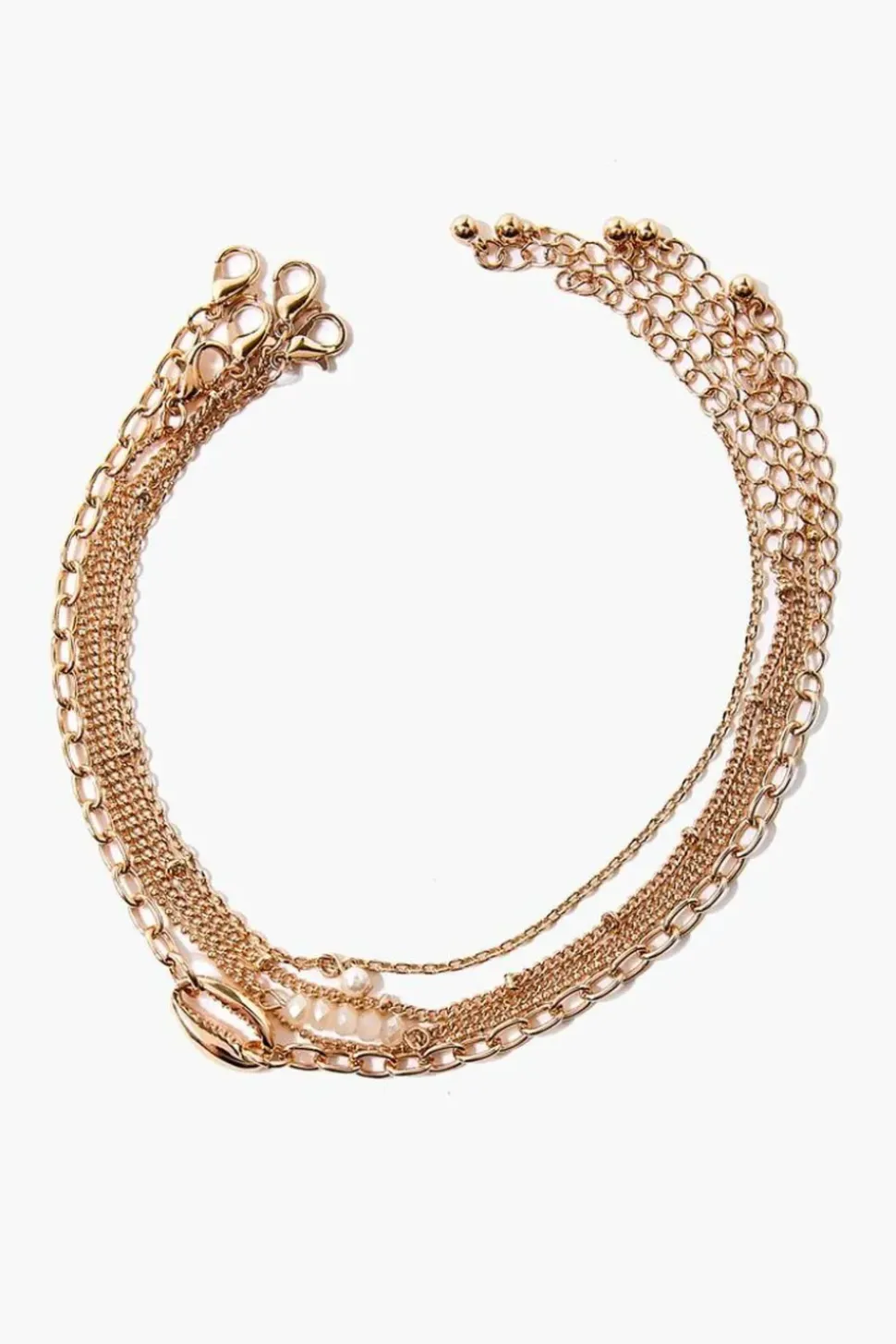 Faux Pearl Anklet Set