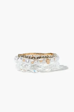 Faux Pearl Beaded Bracelet Set