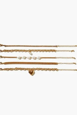 Faux Pearl Chain Bracelet Set
